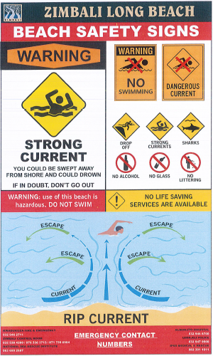 Zimbali Beach Warning